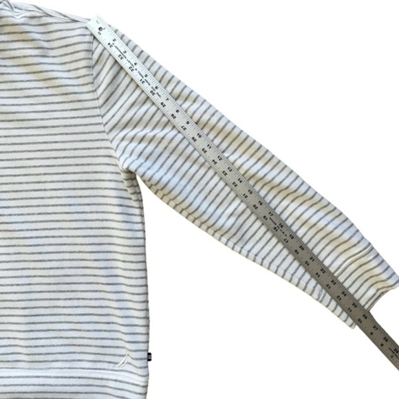 Nautica Men's Quarter Zip Sweater White‎ Gray Striped Size Large - Picture 7 of 9
